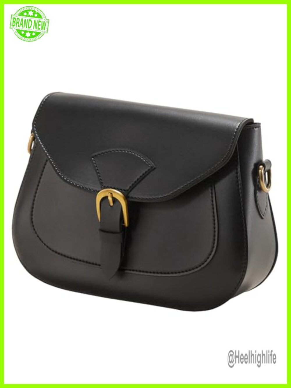 Vegan Leather Crossbody Saddle Bag Adjustable Strap Magnetic Flap Casual Purse